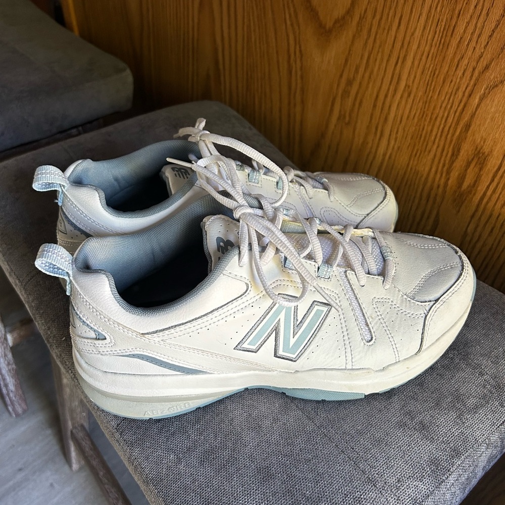 New Balance White and Blue 608’s